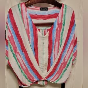 La Bella Vida Multicolor Striped Women's Top